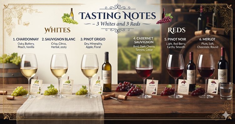 Tasting Notes – 3 whites and 3 reds, 2026